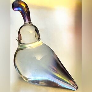 Quail Figurine Blown Glass Crystal Sculpture,Borosilicate glass, 24k gold